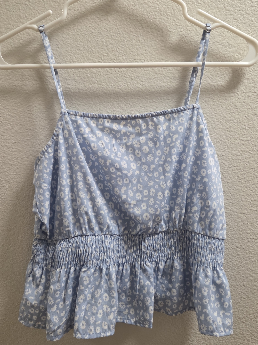 Vero Moda Light Blue Floral Smocked Cami